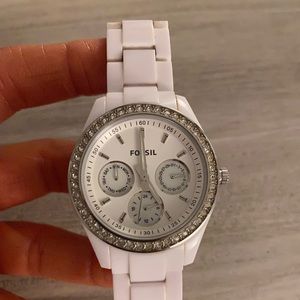 White Fossil Watch - Female